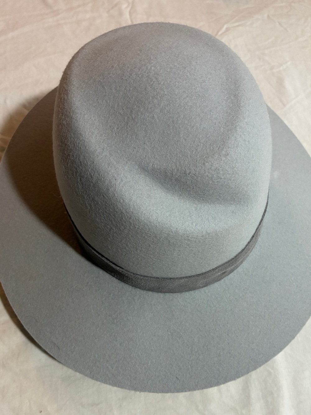 rag & bone Gray Wool Fedora Hat with Calf Suede Band - Size S